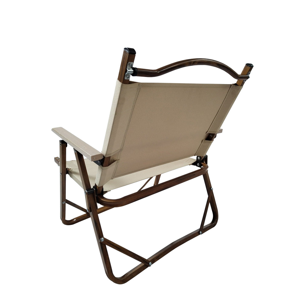 Foldable Portable Chair Set with Armrests - Brown