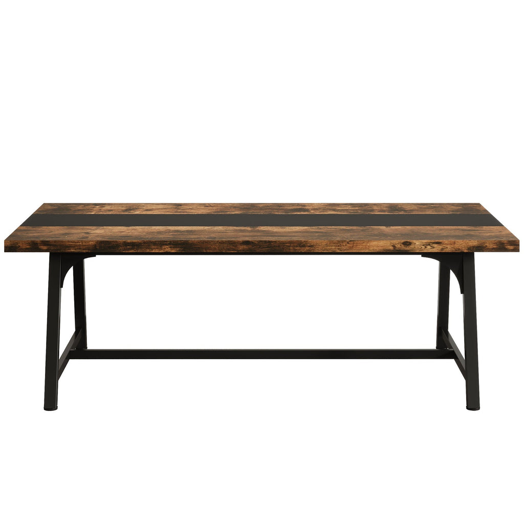Modern Rectangular Conference Table for 6-8 People with Durable Frame - Dark Gray or Dark Brown