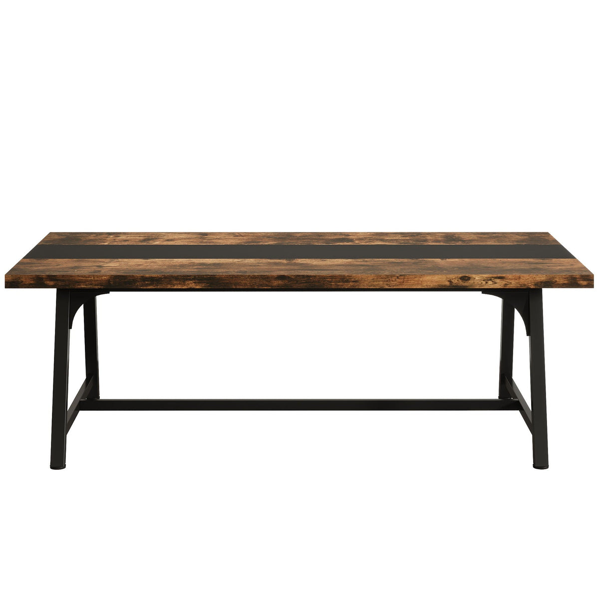 Modern Rectangular Conference Table for 6-8 People with Durable Frame - Dark Gray or Dark Brown