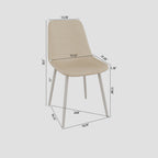 Modern Kitchen Dining Chairs Set of 4 with Linen Padding - Beige