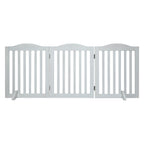 Wooden Freestanding Foldable Pet Gate with Solid Wood Construction - 24 Inch