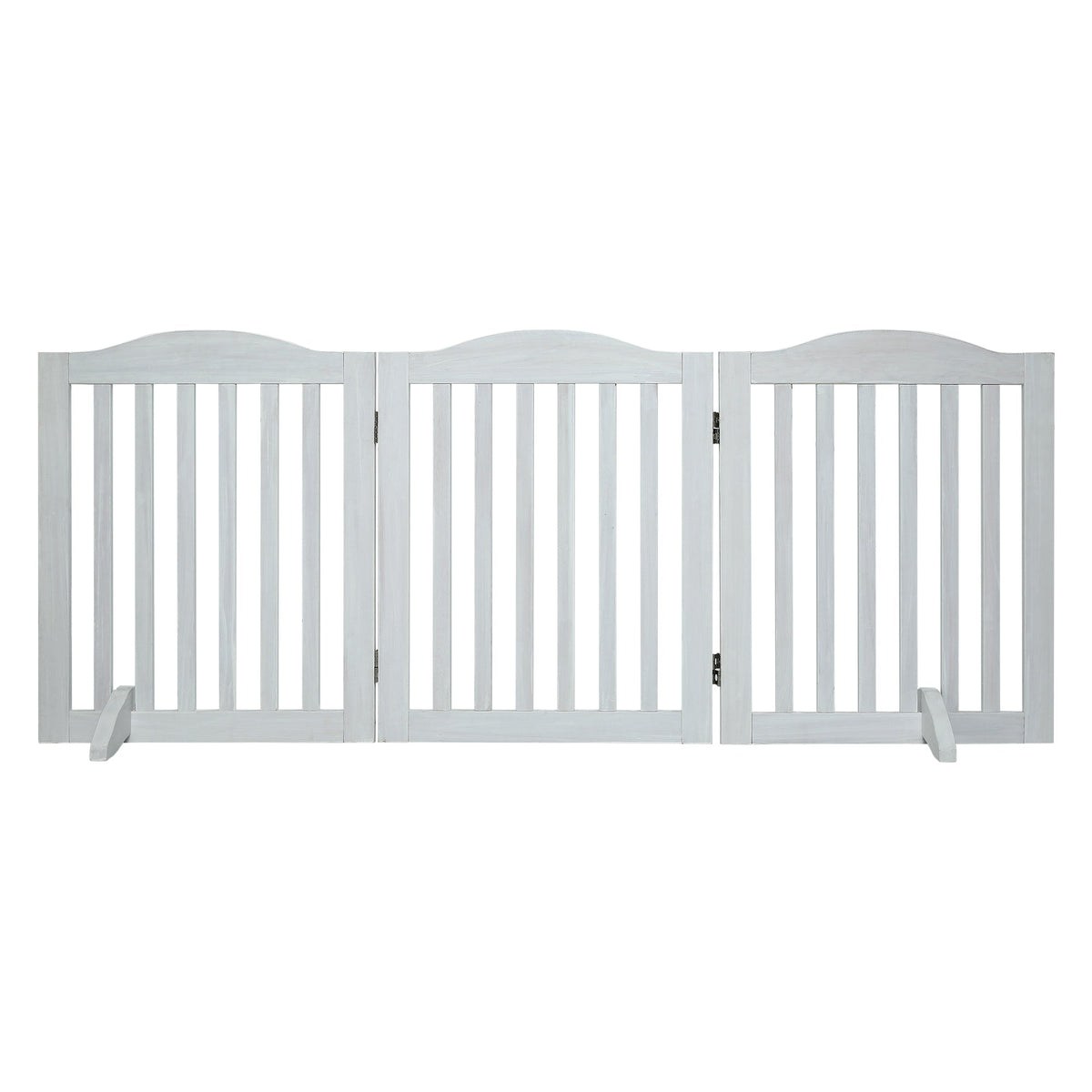 Wooden Freestanding Foldable Pet Gate with Solid Wood Construction - 24 Inch