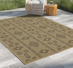 Jute/Black Indoor/Outdoor Area Rug with Polypropylene Durability - 5 ft. 3 in. x 7 ft. 3 in.