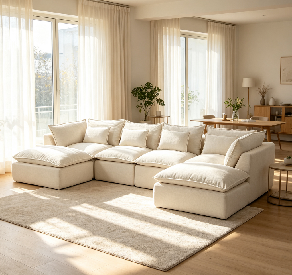 Cloud Couch Oversized Modular Sectional Sofa with Flexible Configuration - Antique White or Grey