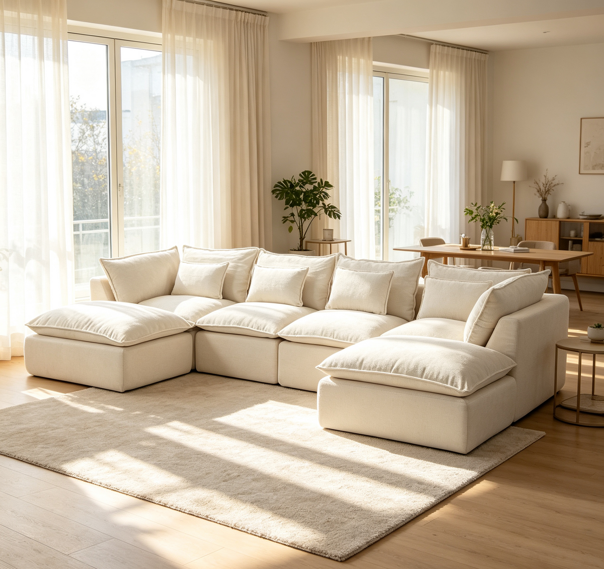 Cloud Couch Oversized Modular Sectional Sofa with Flexible Configuration - Antique White or Grey