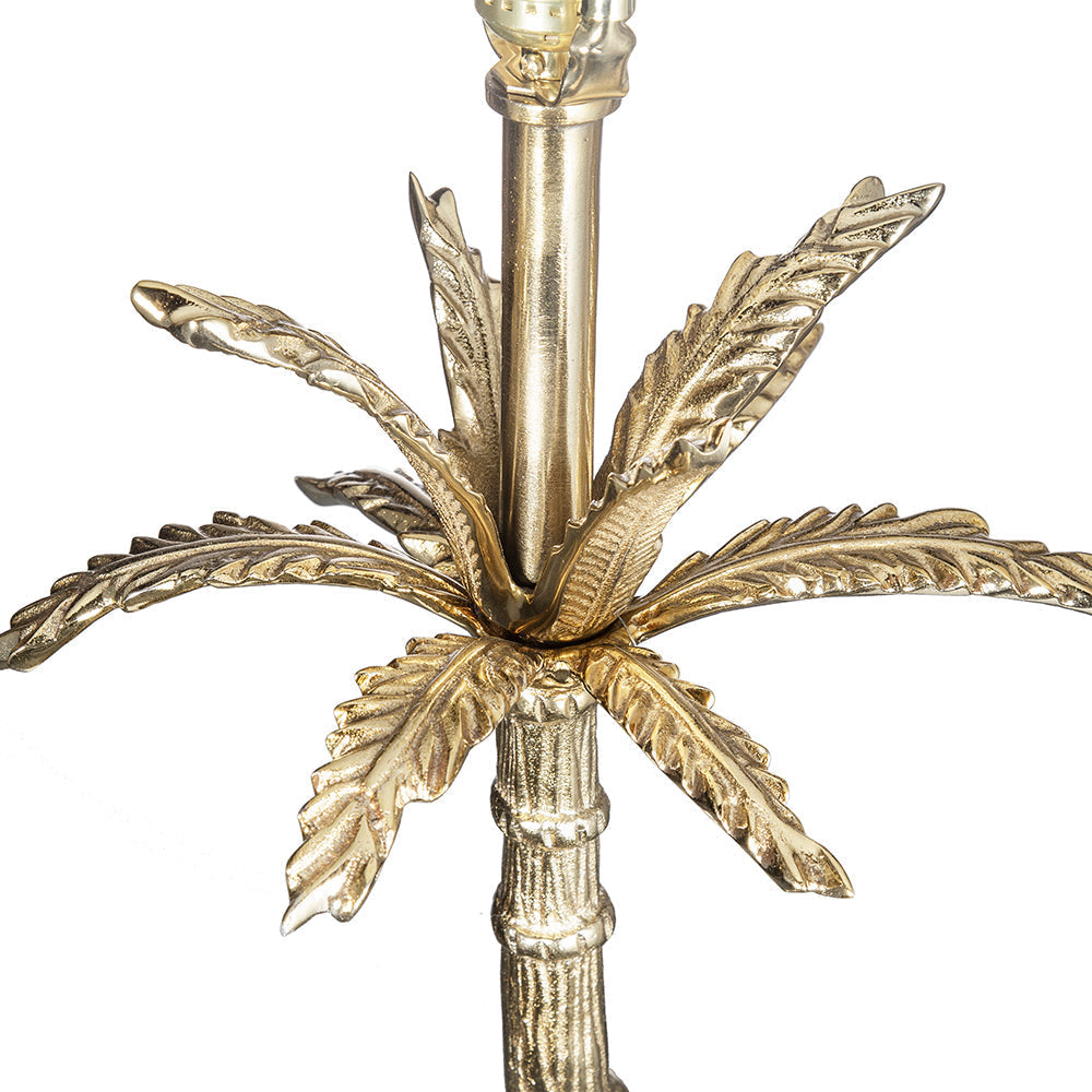 Gold Leaf Table Lamp with Marble Base - Gold