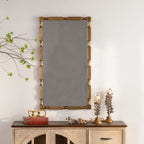 Gold Bamboo-Style Rectangular Wall Mirror