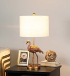 Matte Gold Flamingo Table Lamp with Resin Base - 26" High