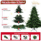 Full-Shaped 6 Ft Christmas Tree with 1673 PE/PVC Tips - Green