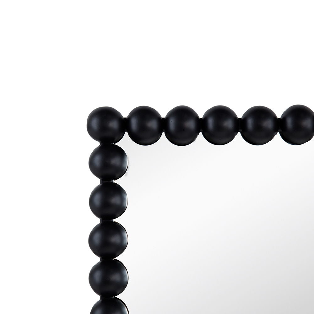 Full Length Mirror With Metal Beaded Frame - Black