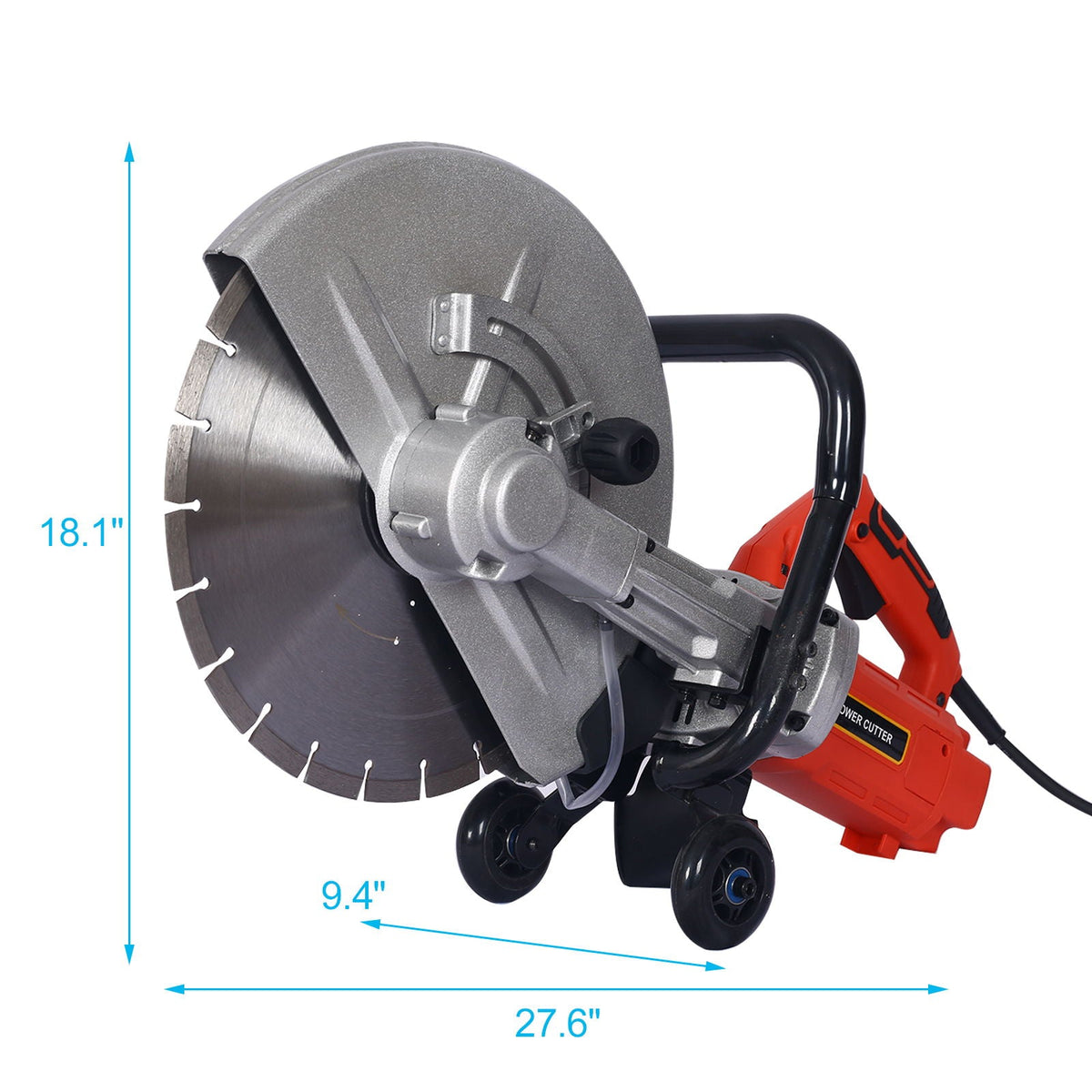 14" Electric Cut Off Saw with Water Line Attachment - Black / Silver
