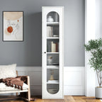 Tall Display Cabinet & Bookshelf with Glass Door