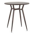 Industrial Round Dinette Table with Metal Legs - Antique