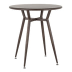 Industrial Round Dinette Table with Metal Legs - Antique