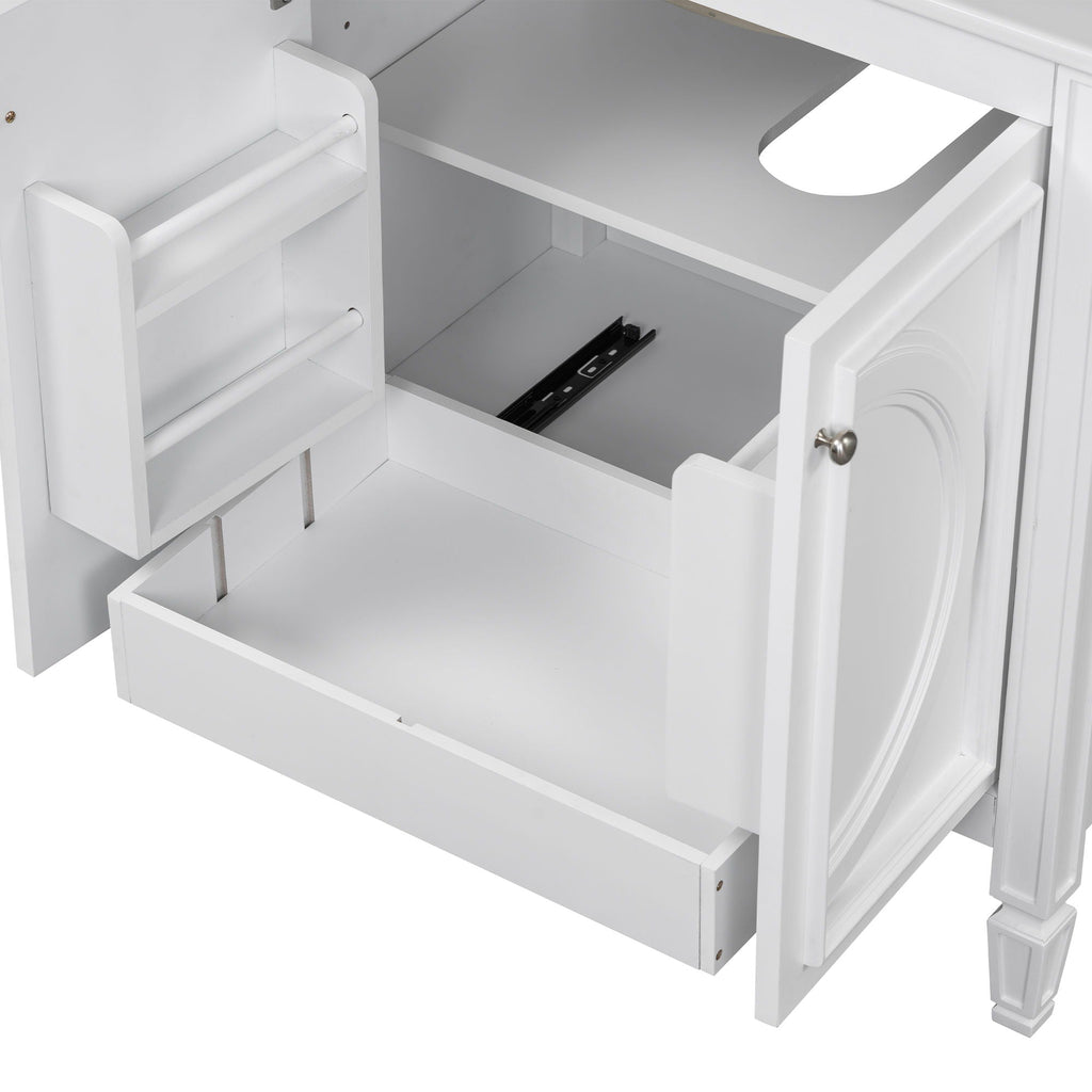 Double Sink Bathroom Vanity Set with Wall Mount Mirror Cabinet