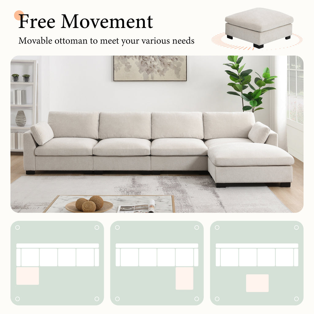 130" Modular Sectional Sofa