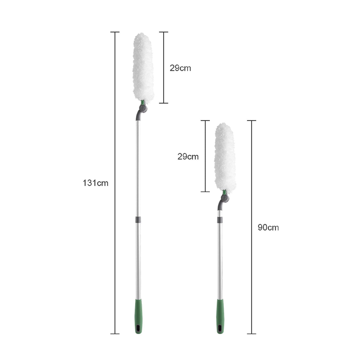 Long Handle Duster With Extension Bar - White