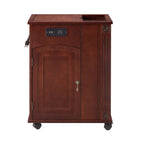 Traditional End Table with Charging Station - Red Walnut