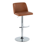 Contemporary Adjustable Barstool Set with Swivel & Rounded T Footrest - Multiple Colors