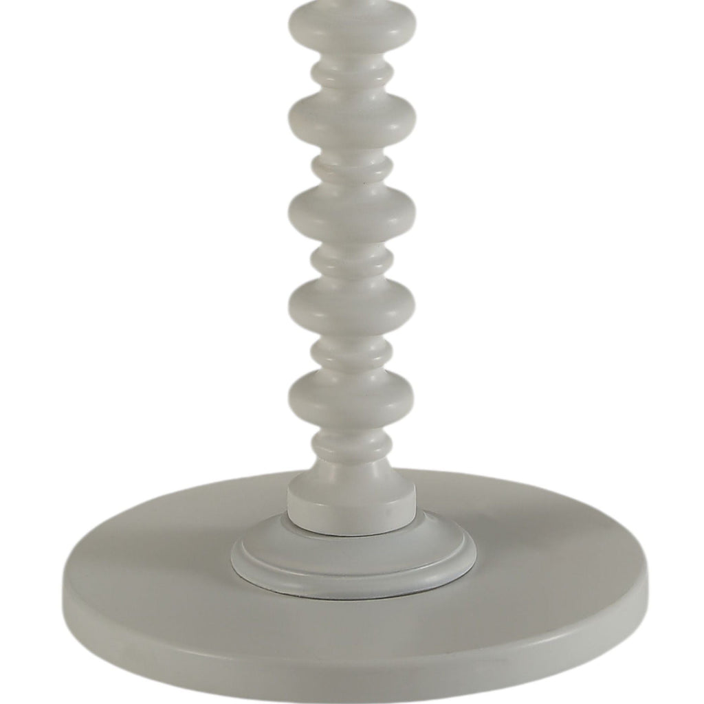 Round Accent Table with Pedestal Base - White or Dark Brown