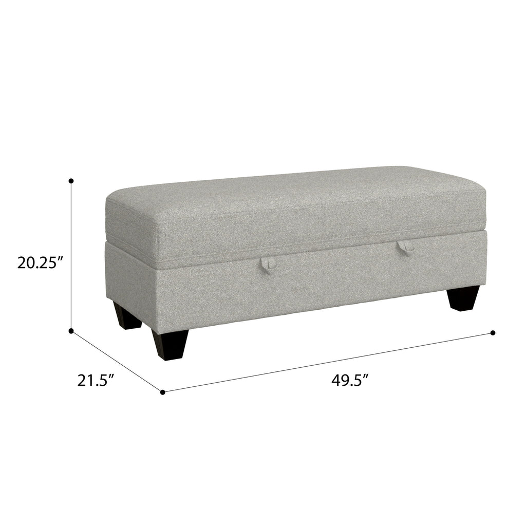 Drason Storage Ottoman with Concealed Storage - Gray or Light Brown
