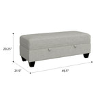 Drason Storage Ottoman with Concealed Storage - Gray or Light Brown