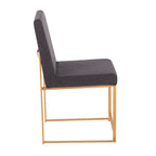 Contemporary High Back Dining Chair Set with Upholstered Seat - Multiple Colors