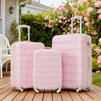 3 Piece Hardside Luggage Set with TSA Lock - Light Pink
