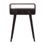 Solid Wood Mini California Console Table with Storage Drawers - Walnut