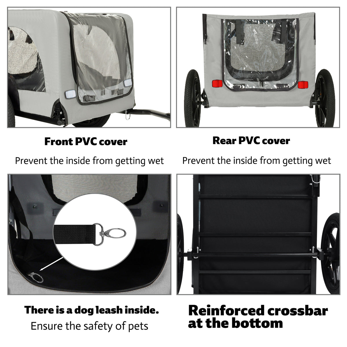 Outdoor Heavy Duty Collapsible Pet Bike Trailer