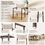 Rectangular 7-Piece Dining Table Set with Rubber Wood - Walnut Finish