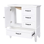 30" Bathroom Vanity with Sink and Soft-Close Drawers - White or Black