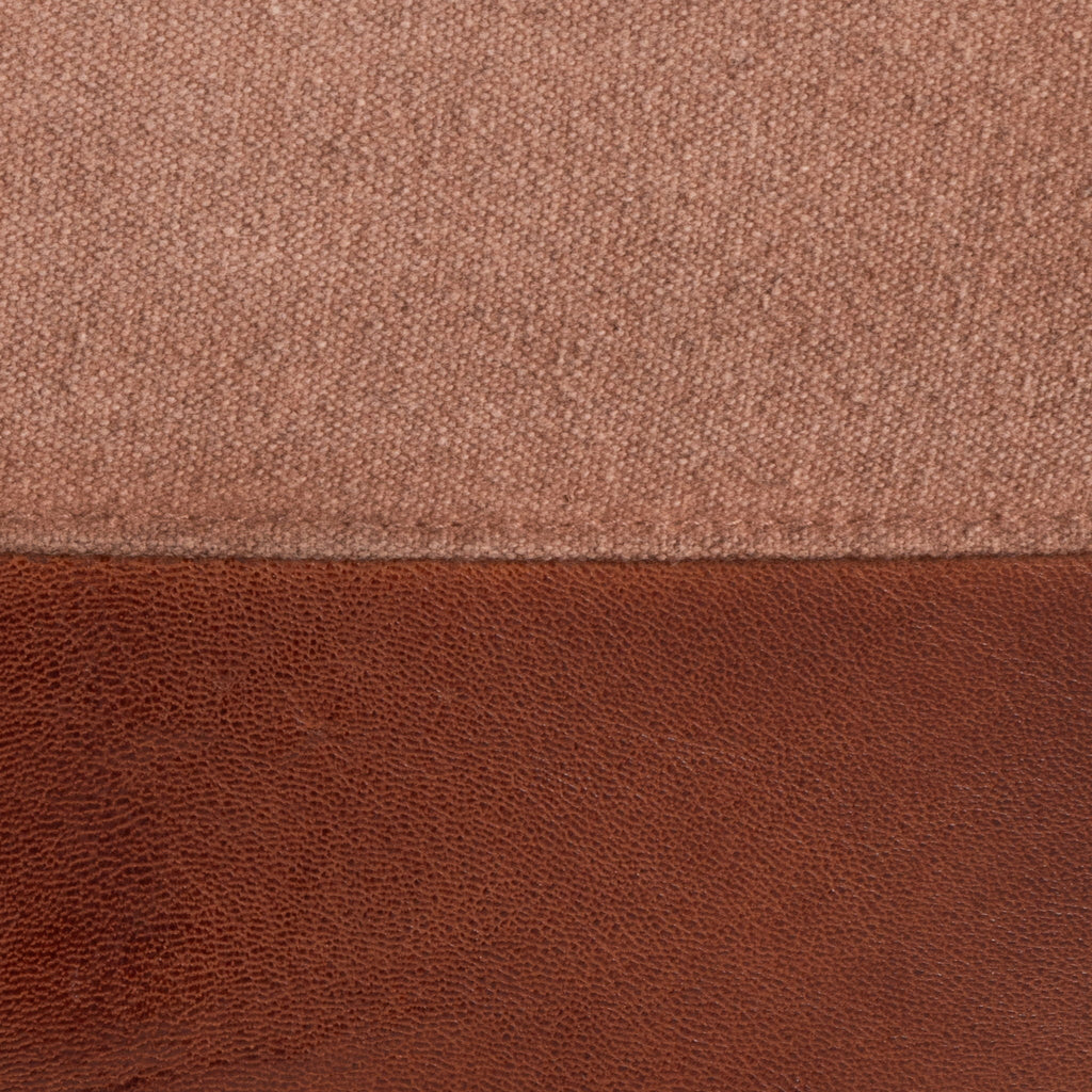 Industrial Pouf Ottoman with Side Handles - Light Brown, Dark Brown, Dark Gray