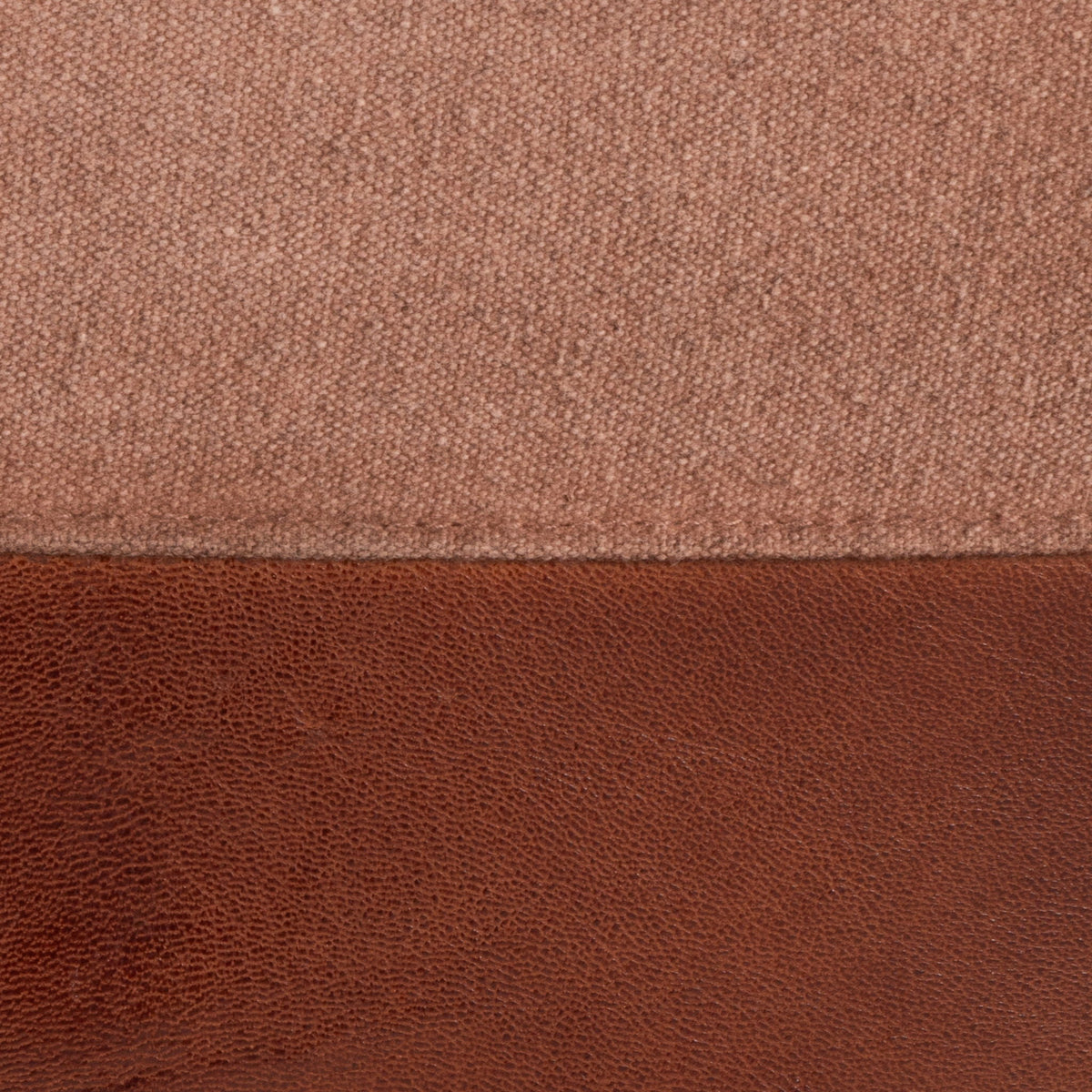 Industrial Pouf Ottoman with Side Handles - Light Brown, Dark Brown, Dark Gray