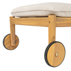 Riviera Outdoor Chaise Lounge with Wheels, Acacia Wood Frame - Natural (Set of 2)