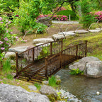 Metal Garden Bridge with Safety Siderails – Steel, 82.75" L