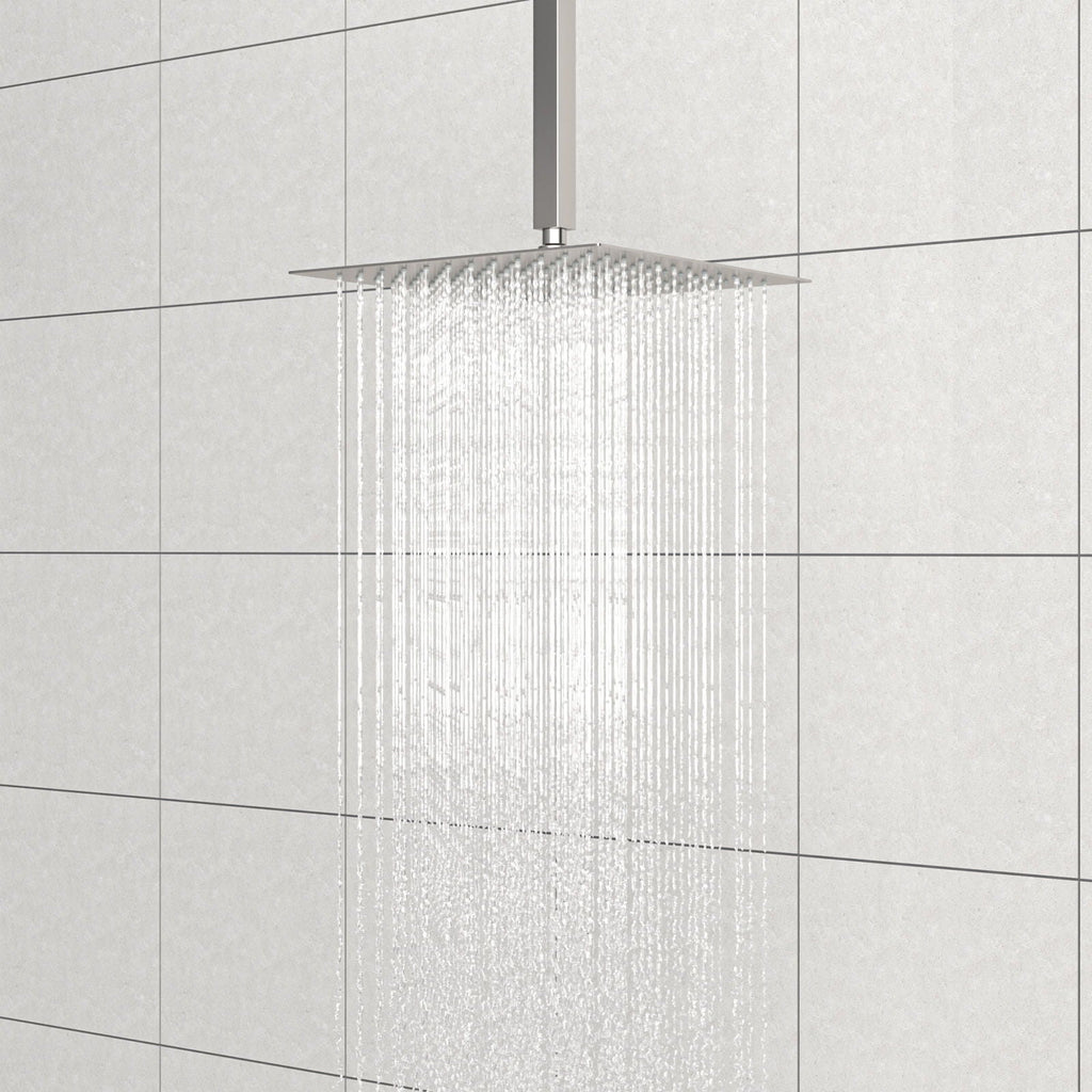 Premium 8" Ceiling Mounted Shower Arm with Flange - Black or Gray