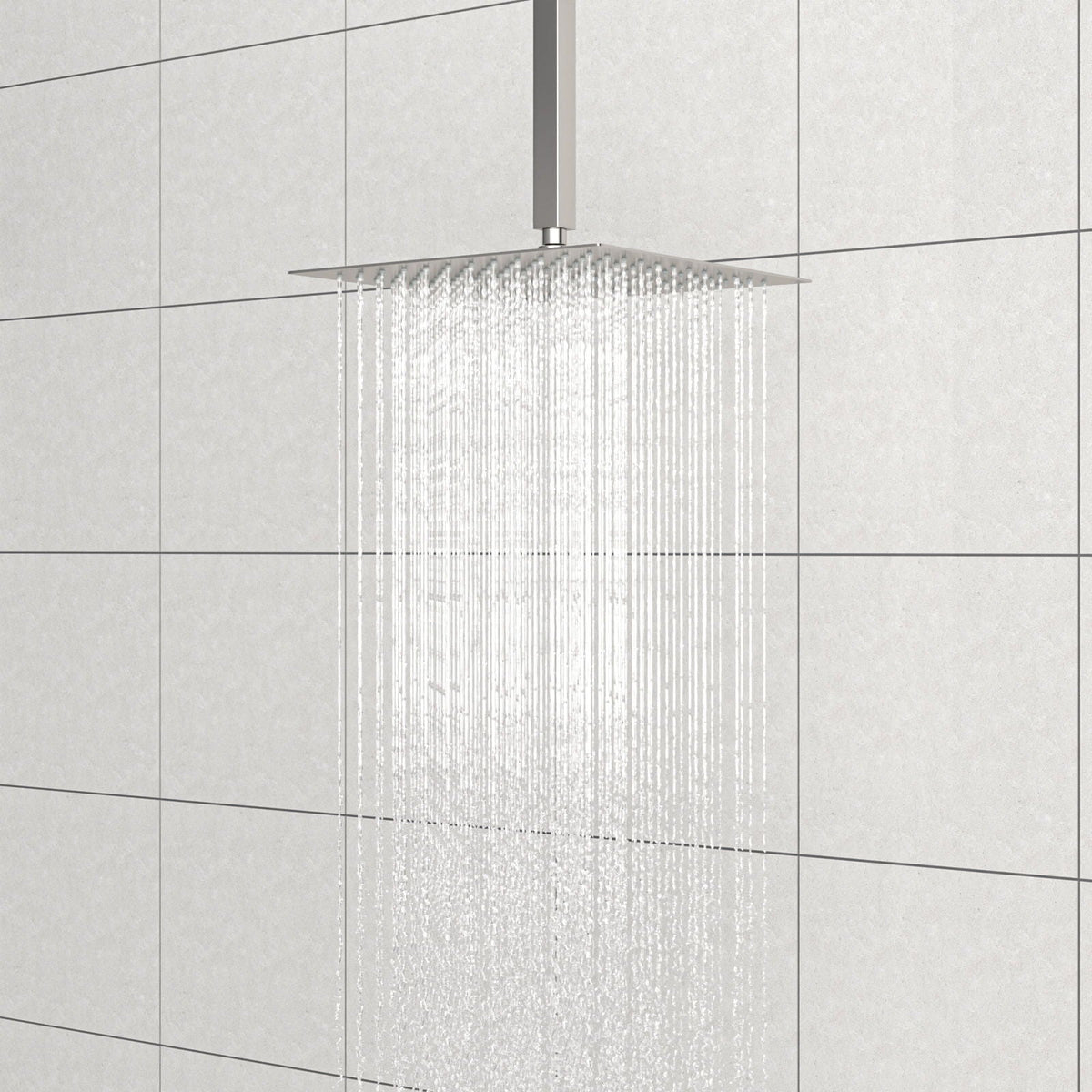 Premium 8" Ceiling Mounted Shower Arm with Flange - Black or Gray