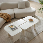 L-Shape Coffee Table with Modular Nesting Design - White or Dark Brown