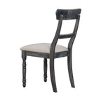 Linen Weathered Side Chair Set with Padded Seat - Light Brown