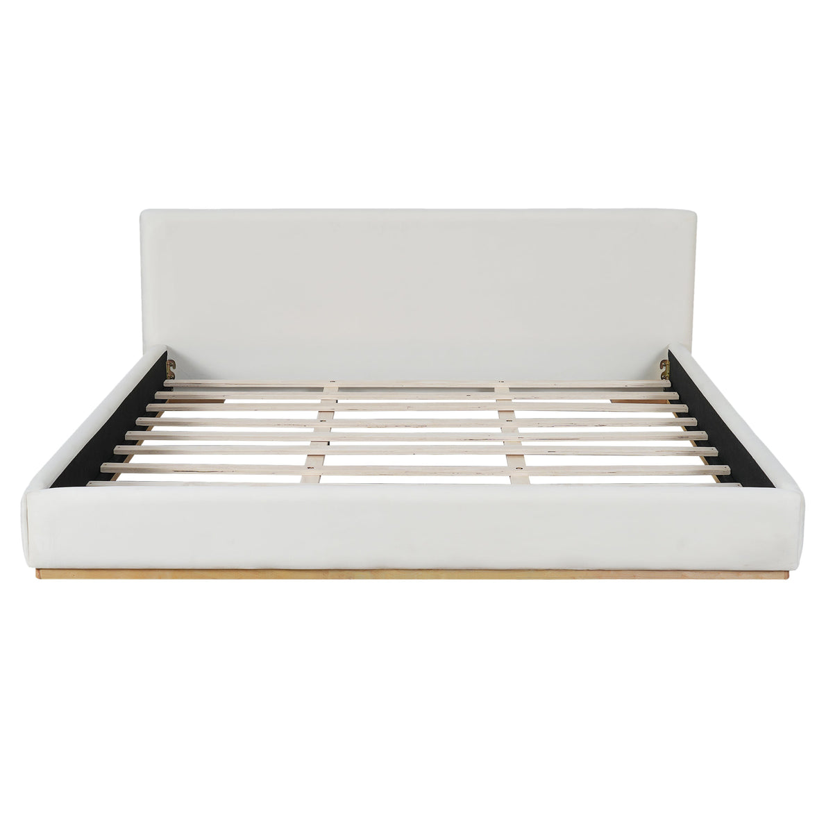 Elegant Upholstered Bed with Solid Wood Frame - King