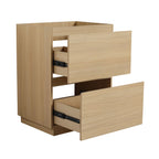 Modern Freestanding Bathroom Vanity Cabinet with Double Drawer - Light Brown or Dark Brown
