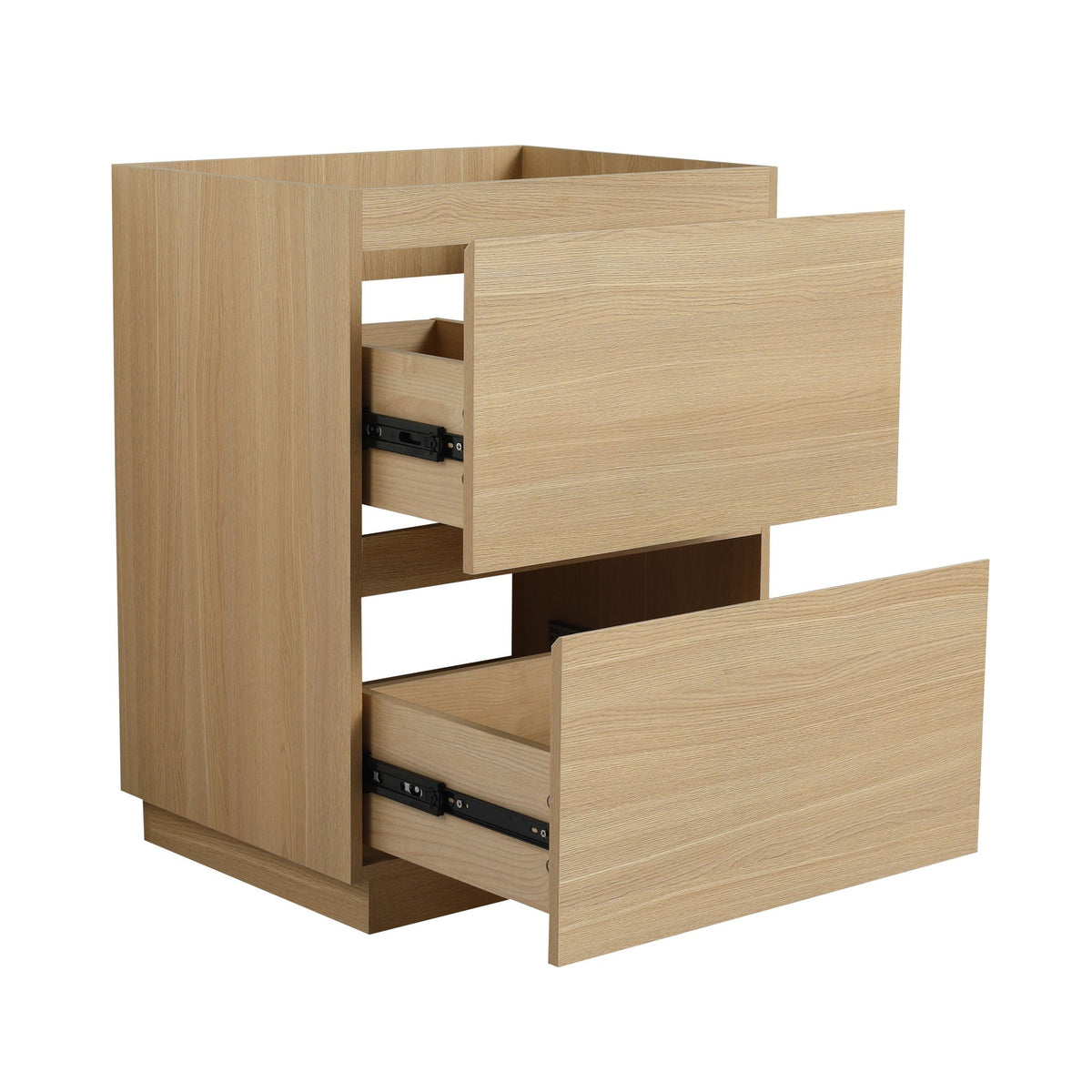 Modern Freestanding Bathroom Vanity Cabinet with Double Drawer - Light Brown or Dark Brown