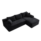 Corduroy Sectional Sofa with L-Shape Chaise - 106.3" Cloud Modular in Charcoal