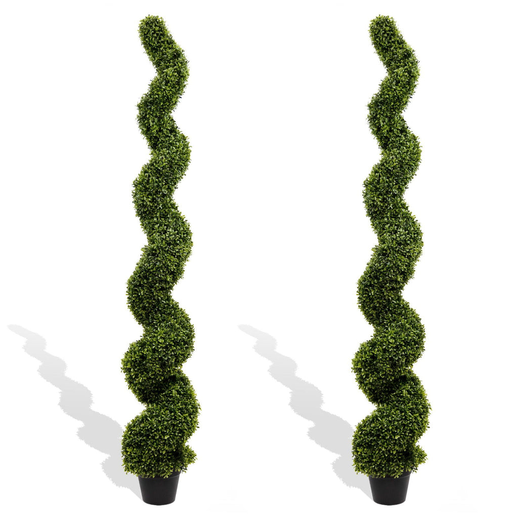 Artificial Outdoor UV Resistant Boxwood Topiary Spiral Tree - Green