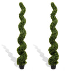 Artificial Outdoor UV Resistant Boxwood Topiary Spiral Tree - Green