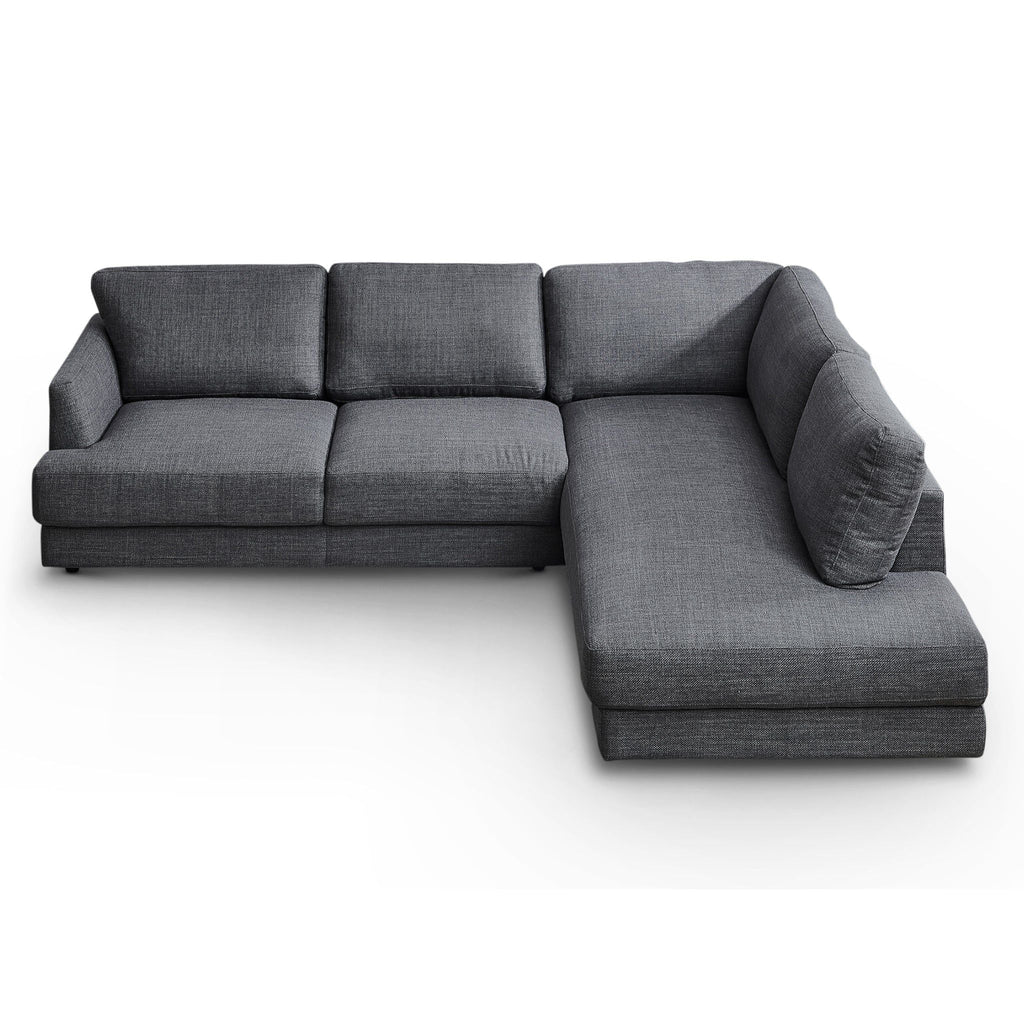 Comfortable Cozy Sectional Sofa with Solid Wood Frame - Pearl Silver or Dark Gray