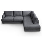 Comfortable Cozy Sectional Sofa with Solid Wood Frame - Pearl Silver or Dark Gray