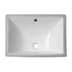 European Style Ceramic Rectangular Undermount Bathroom Sink with Overflow - White