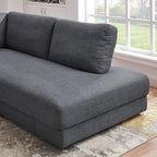 Comfortable Cozy Sectional Sofa with Solid Wood Frame - Pearl Silver or Dark Gray